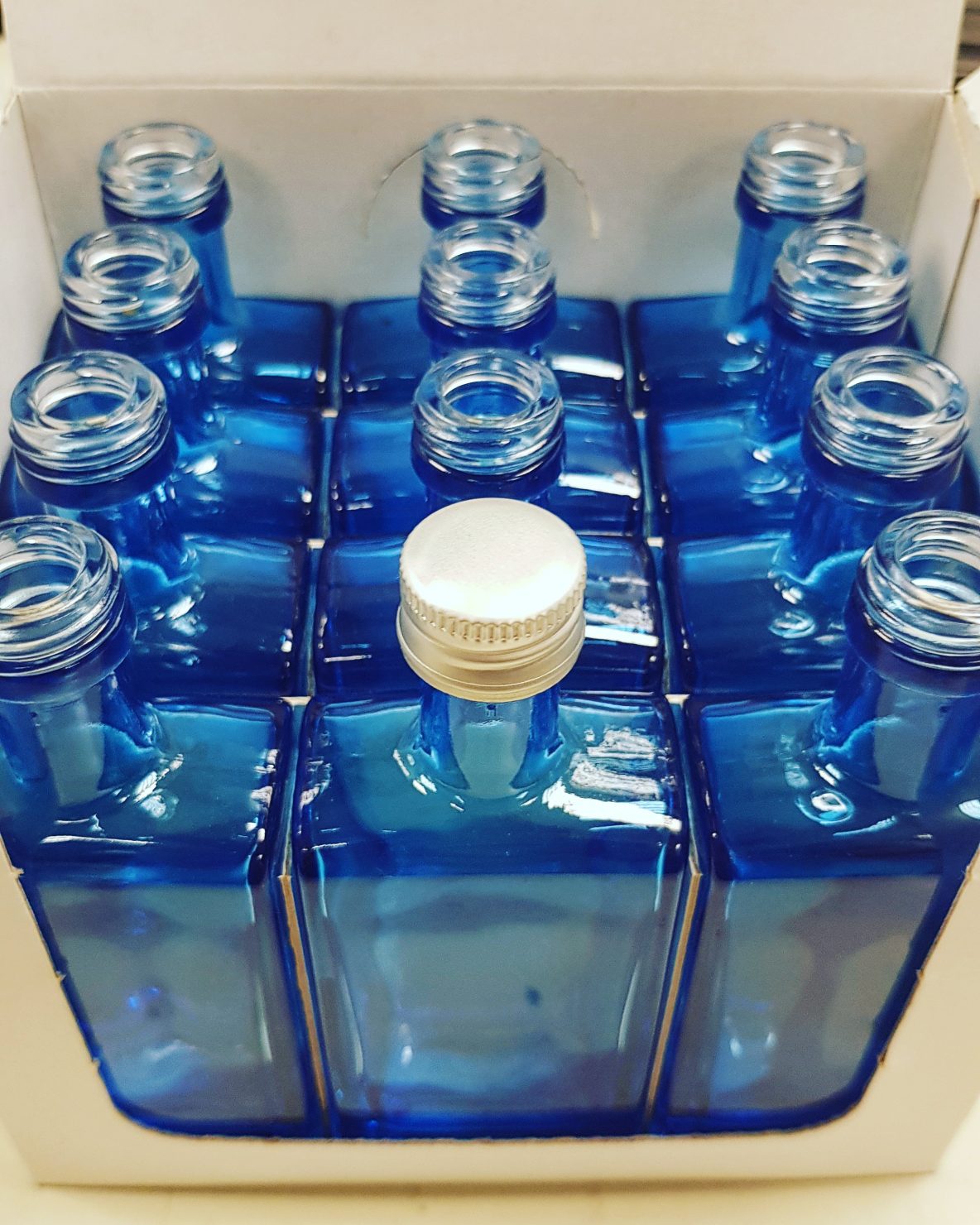 Miniature Bottles Blue Bottle Gin Production Guernsey